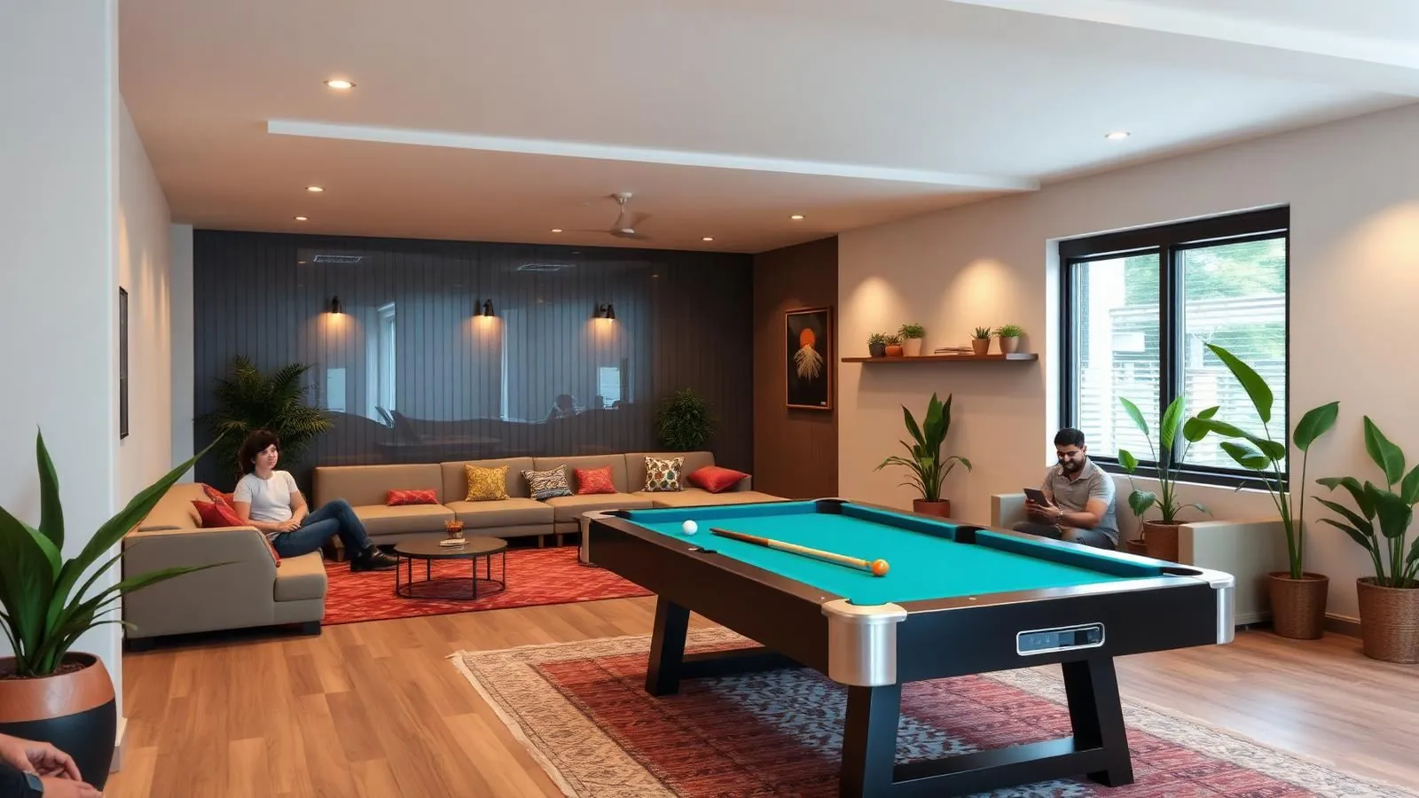 Pool table in the Shukarana Stays lounge